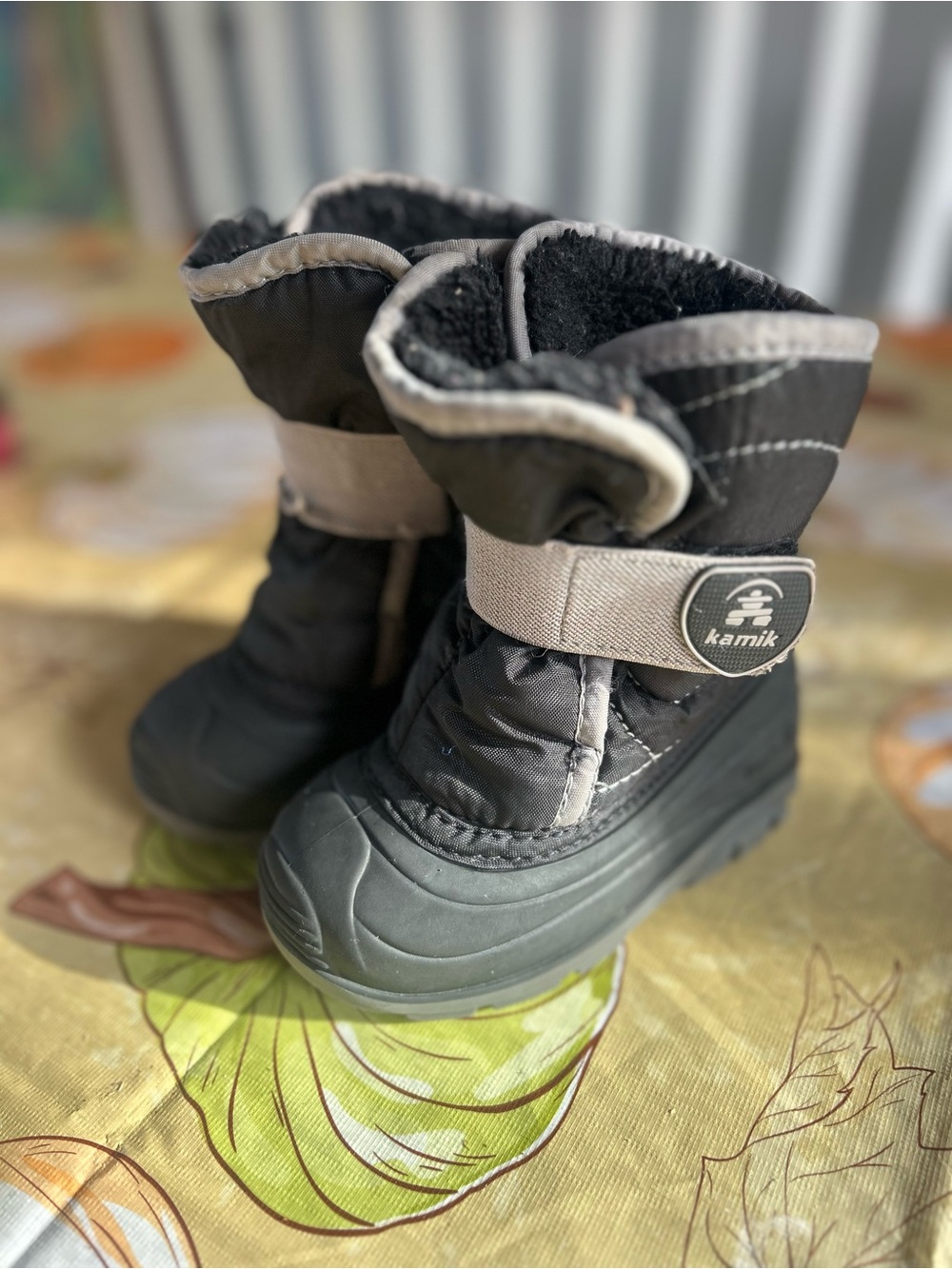 Kamik Kids Black and Gray Insulated Snow Boots